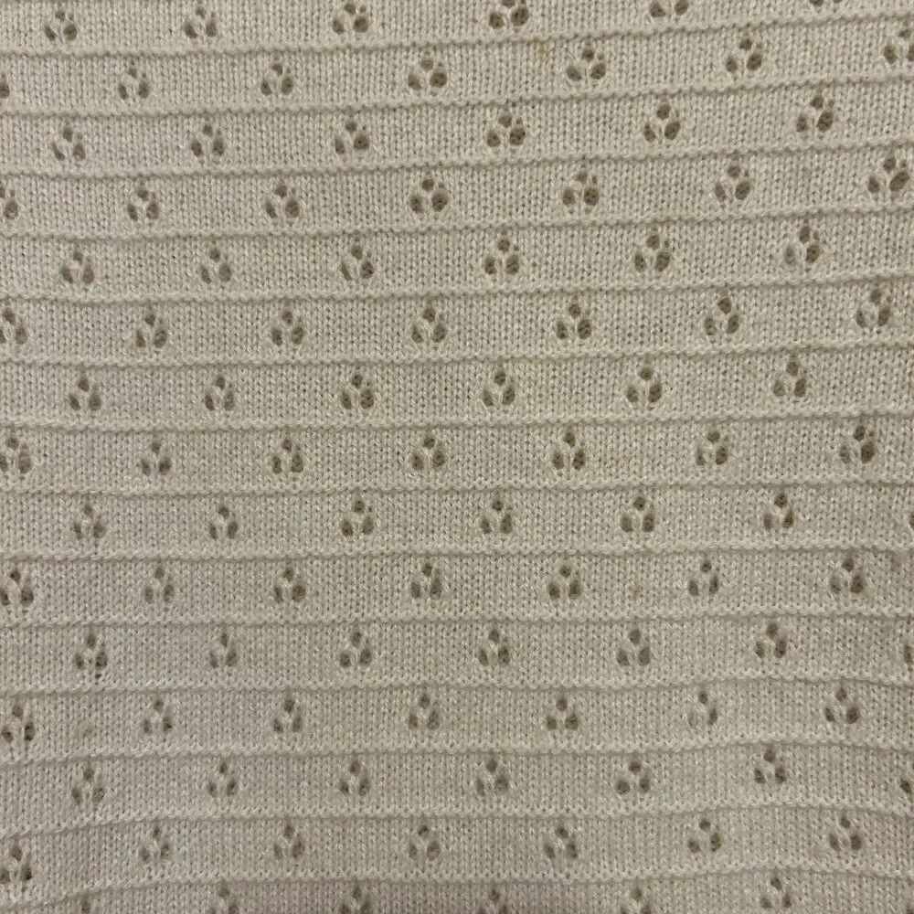 J. Crew Pointelle Crewneck Sweater Womens Large Cream Wool Alpaca Pullover